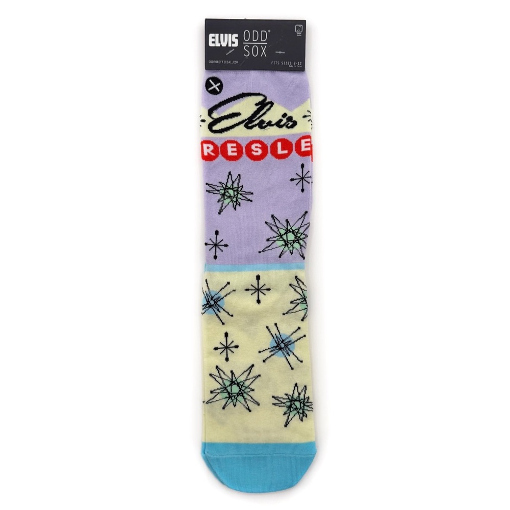 Odd Sox Elvis Presley Crew Socks Mens Womens Music Fun Mod Gift Pastel Las Vegas
